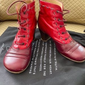 John Fluevog Red Leather Boots Size 6 (Made in Portugal)